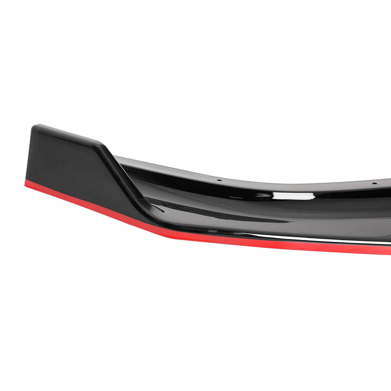Glossy Black Spec-D Tuning Red Trim Front Bumper Lip Spoiler Splitter Compatible with 2019-2021 Honda Civic 4Dr