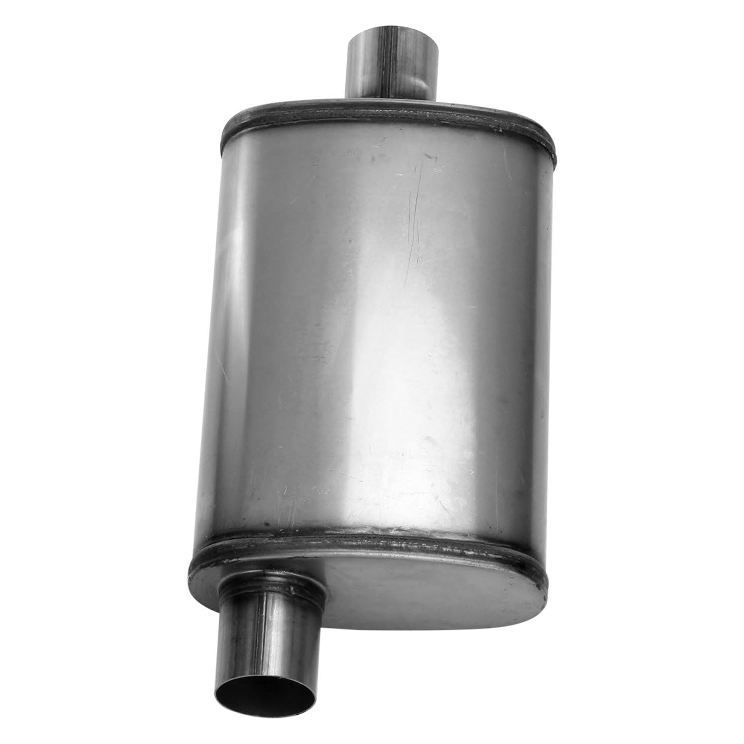 SA1226 Muffler - Cherry Bomb Reversible Salute Oval Body - H4" X W9" X L14" 20" OAL 2-1/2" O/C Muffler - Cherry Bomb Salute