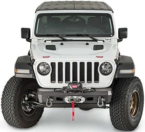 Elite Series WARN Stubby Front Bumper for Jeep JL Wrangler, Without Grille Guard Tube, Black