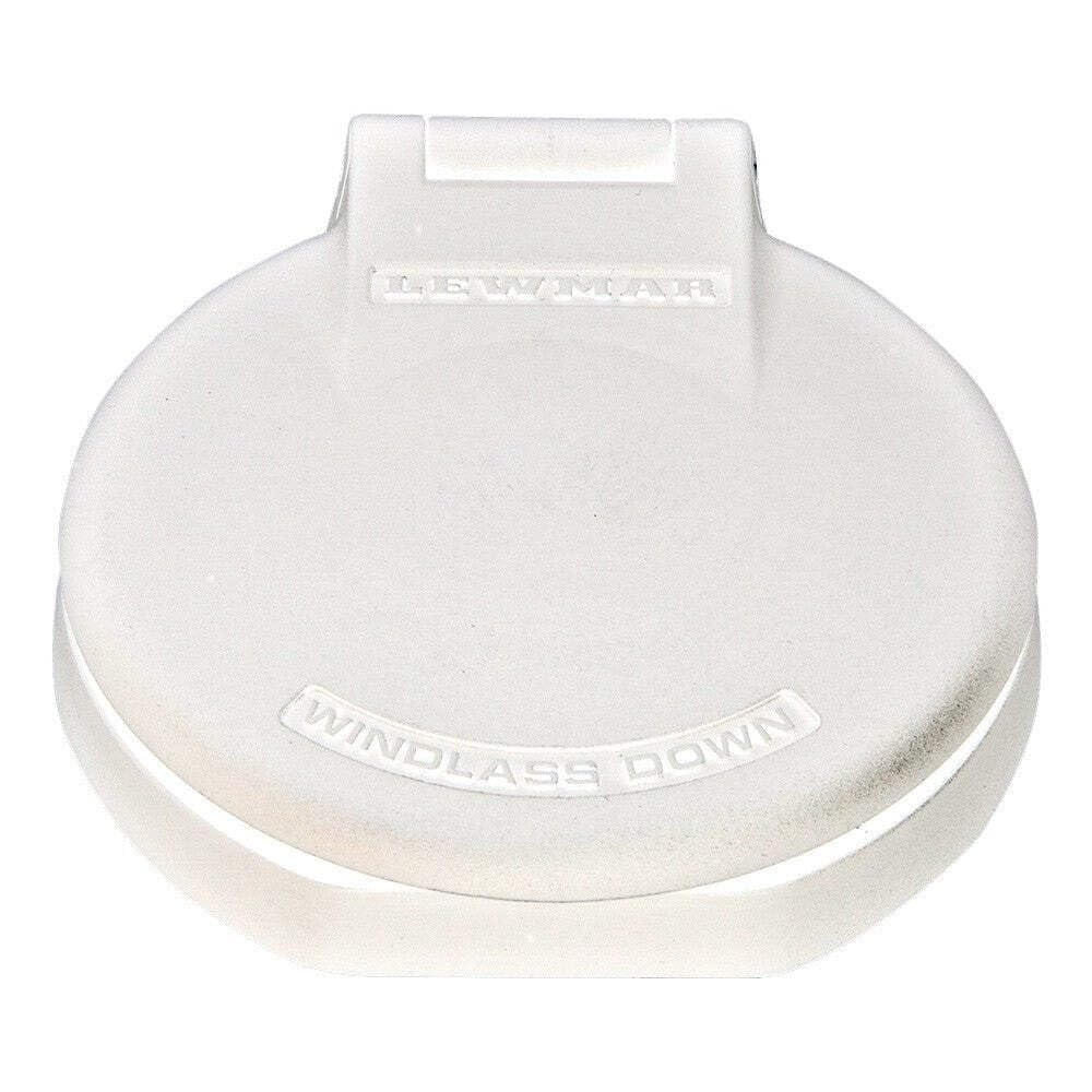Lewmar Deck Foot Switch - Windlass Down for Electric Windlass Operation 12V, 24V, Hinged Cover Prevents Accidental Activation, Ready to Install, Single Direction Switch, White - 68000918