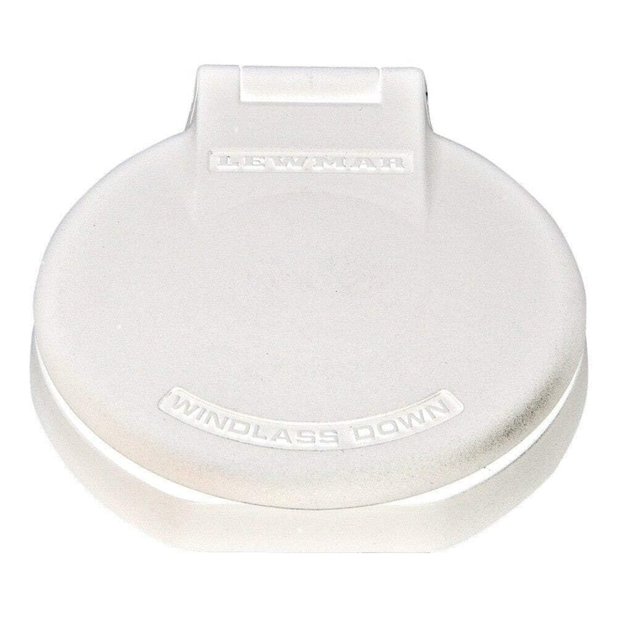 Lewmar Deck Foot Switch - Windlass Down for Electric Windlass Operation 12V, 24V, Hinged Cover Prevents Accidental Activation, Ready to Install, Single Direction Switch, White - 68000918