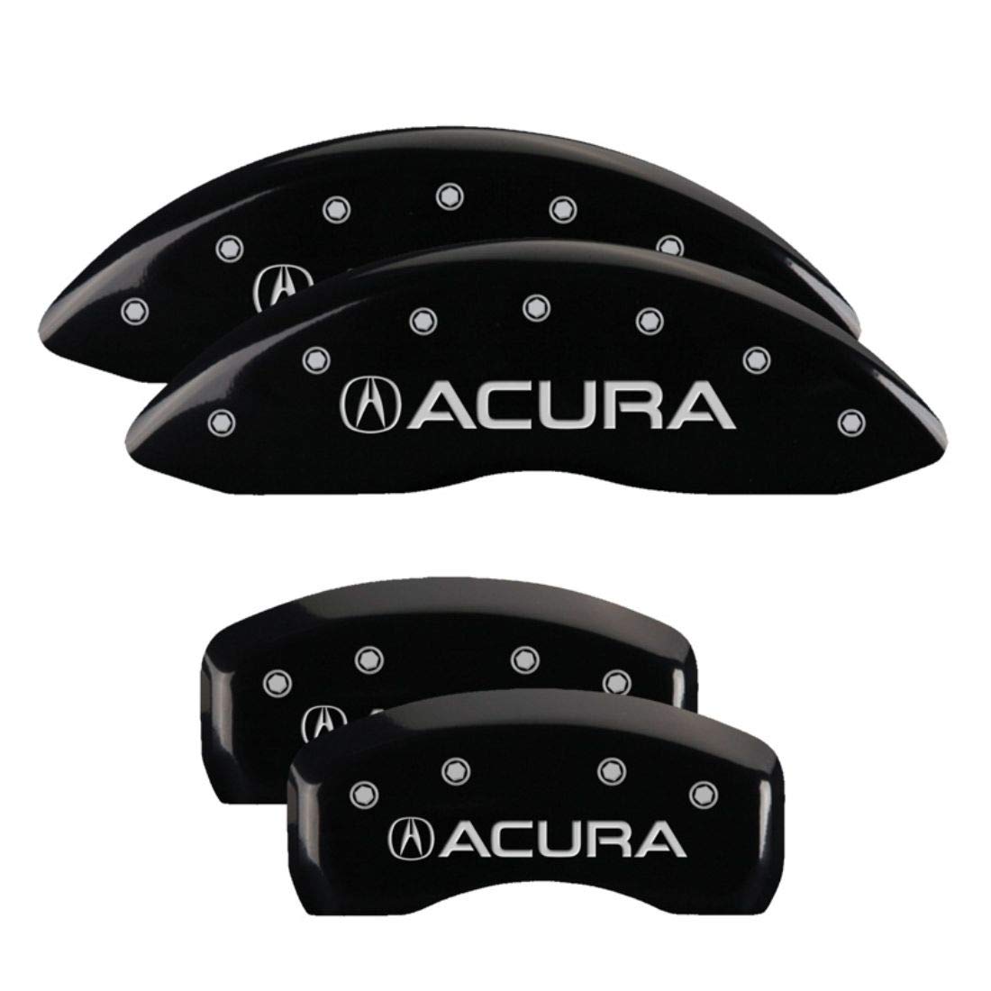 MGP Caliper Covers Black Powder Coat Finish 39007SACUBK Engraved Caliper Cover with Silver Characters, Set of 4 Acura/Acura