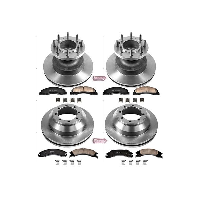 Power Stop KOE4132 Front and Rear Replacement Brake Kit-OE Brake Rotors & Ceramic Brake Pads For Ford E-350 Super Duty, Ford E-450 Super Duty [Model Specific]