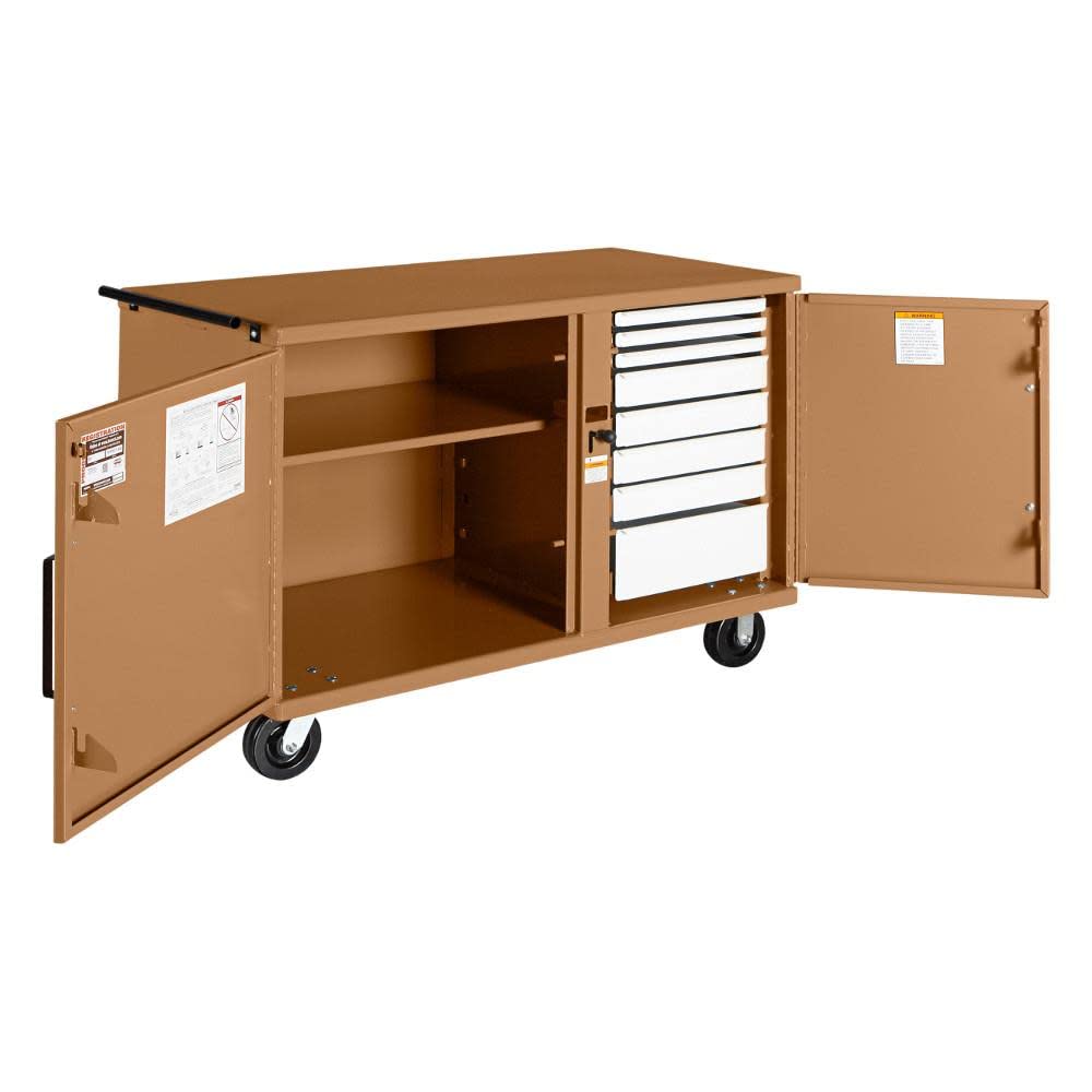 Cabinet Mobile Bench,Steel,54-1/4"W,26"D