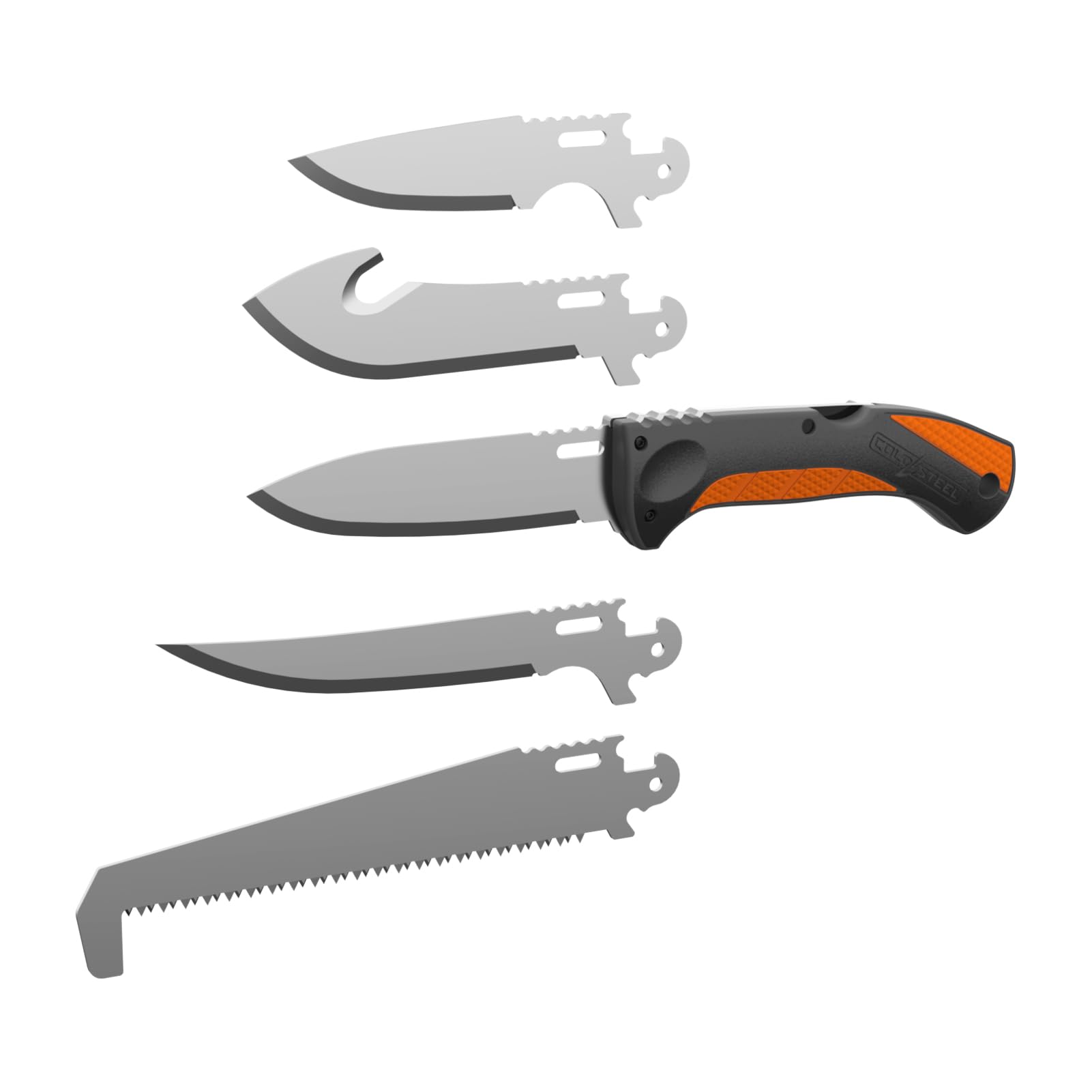 Cold Steel Hunting Kit Click-N-Cut Lightweight Skinning Boning General Purpose Field Knife - 5 Interchangeable 4116 Stainless Steel Blades, Ergonomic Textured Handle, Carrying Case Included