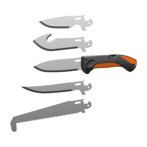 Cold Steel Hunting Kit Click-N-Cut Lightweight Skinning Boning General Purpose Field Knife - 5 Interchangeable 4116 Stainless Steel Blades, Ergonomic Textured Handle, Carrying Case Included