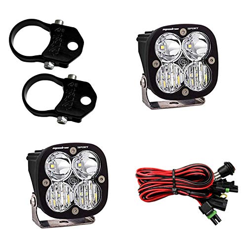 Squadron Sport Polaris LED Light Pods 1.75 Inch Harness Vertical Mounts Kit Baja Designs