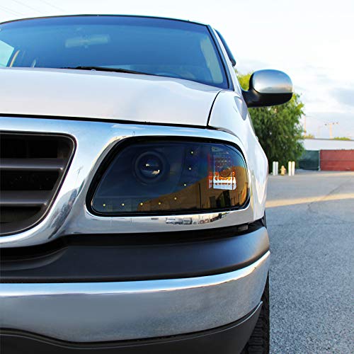 1997-2004 Ford F-150 / Expedition 1997-2002 Projector Headlights w/ SMD LED Light Strip (Black Housing/Smoked Lens) (Not compatible on 1997 F-150 models with production dates between 06/01/1996 to 07/01/1996)