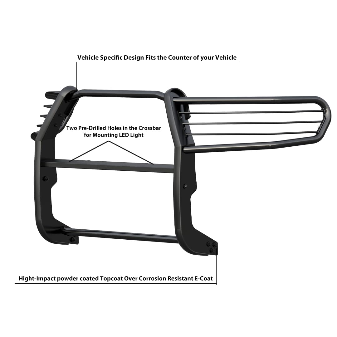 Grille Brush Black Horse Bumper Guard Modular Compatible with 2016-2023 Toyota Tacoma-17A096402MA