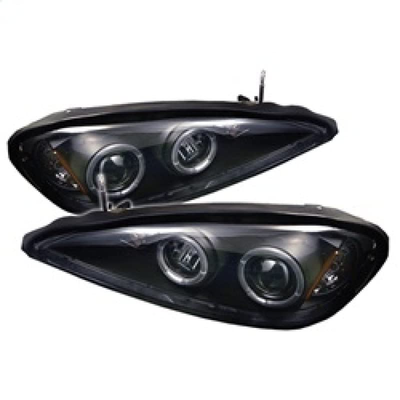 LED Halo Spyder Auto Projector Headlights Black/Clear 5011640