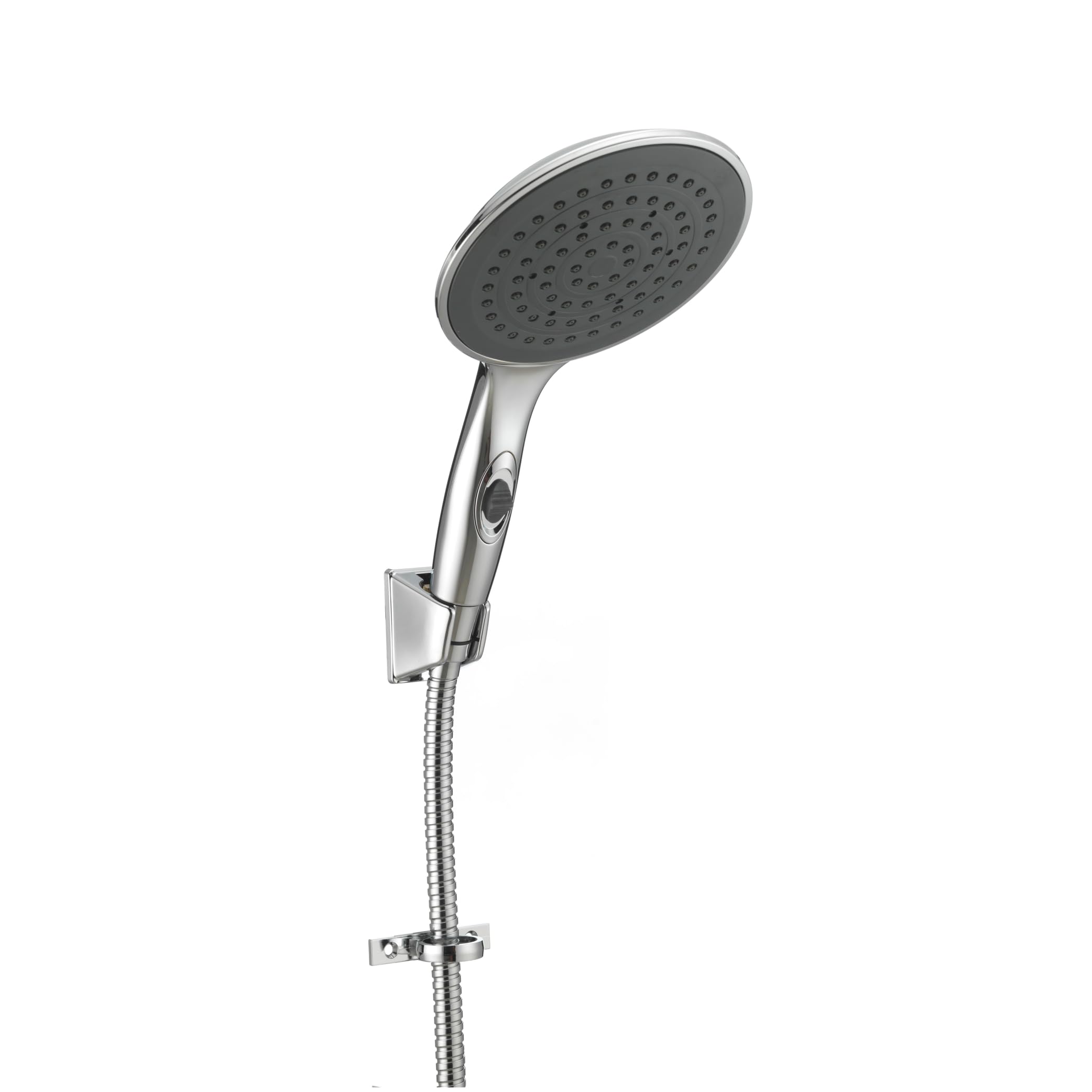 Dura Faucet Luxury 6” Rain Shower Wand & Hose Kit (DF-SA434K-CP) – Chrome, RV Handheld Shower Head with Eco-Friendly On/Off Switch, 60” Stainless Steel Hose, Wall Bracket & Hardware