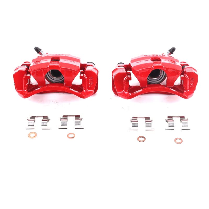 Power Stop Pair of High-Temp Red Powder Coated Rear Calipers For Subaru Impreza 1993-1998, Subaru Legacy 1990-1999, Subaru SVX 1992-1997 [Model Specific]
