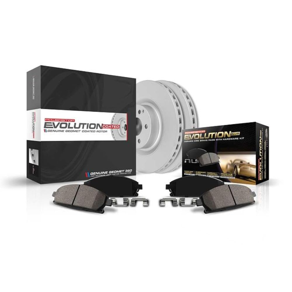 Power Stop Coated Brake Rotor CRK699 and Ceramic Brake Pads- Front For Honda CRX 1990-1991, Honda Civic 1990-2000, Honda Civic del Sol 1993-1997 [Model Specific]