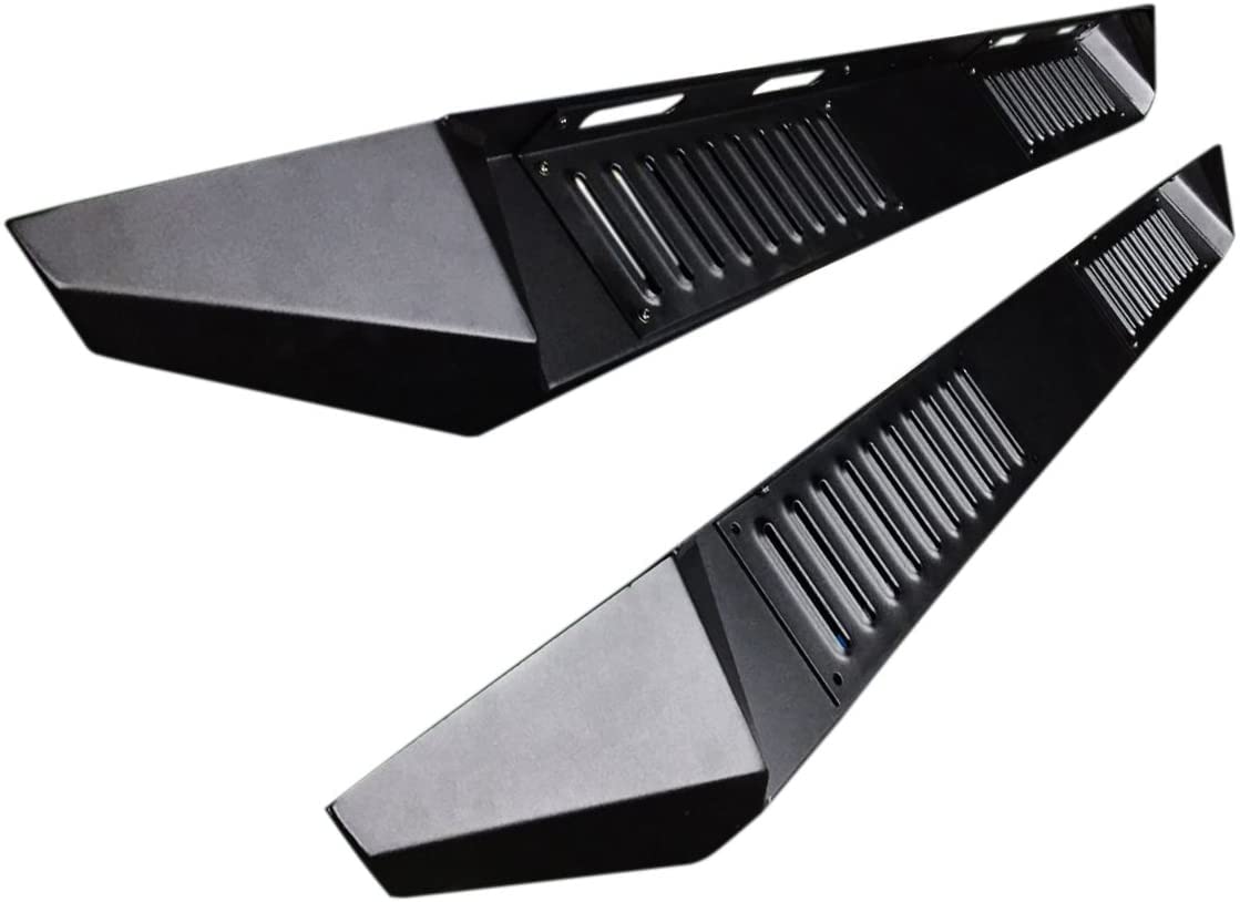 ARMOUR Black Horse Heavy Duty Steel Running Boards Black Compatible with 15-24 Ford F-150|22-24 Ford F-150 Lightning (Excl.22 F150 Lightning EV)|17-24 Ford F-250/F-350/F-450/F-550 Super Duty-AR-FOF291