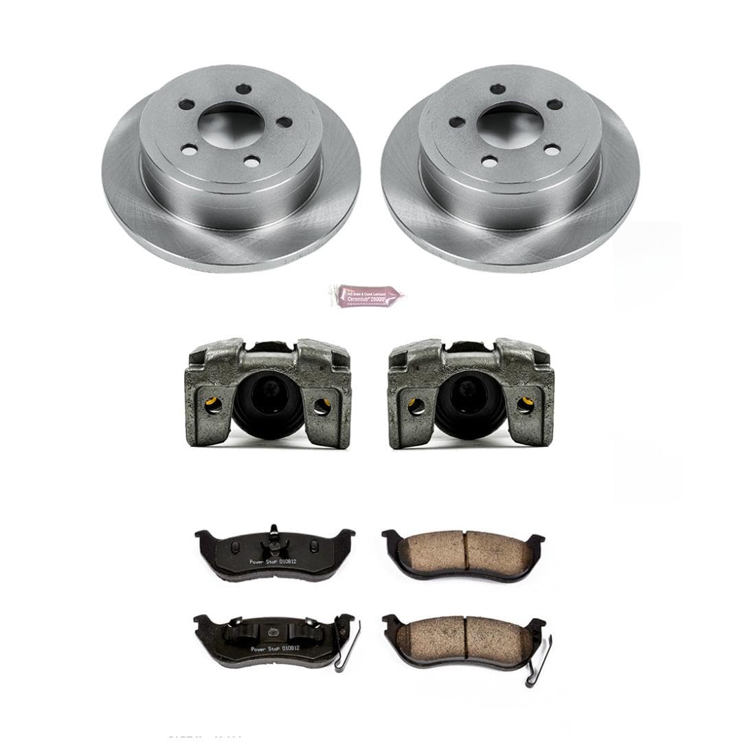 Power Stop KCOE2197 1-Click OE Replacement Brake Kit with Calipers For Jeep Liberty 2003-2007, Jeep Wrangler 2003-2006 Autospecialty [Model Specific]