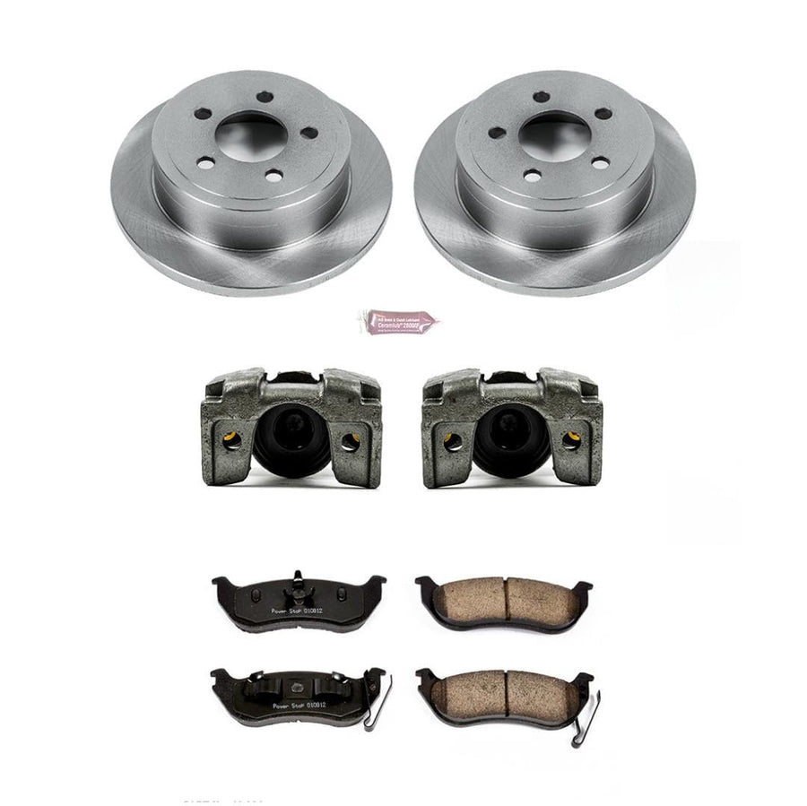 Power Stop KCOE2197 1-Click OE Replacement Brake Kit with Calipers For Jeep Liberty 2003-2007, Jeep Wrangler 2003-2006 Autospecialty [Model Specific]