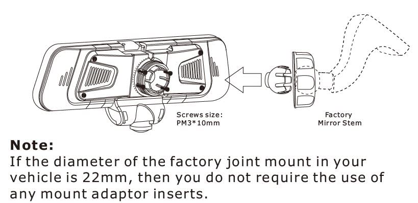 VSM-UNI2 Rydeen — Universal Mount (2 Sizes) with Headliner Adaptor (L-Shape Mount Stem)