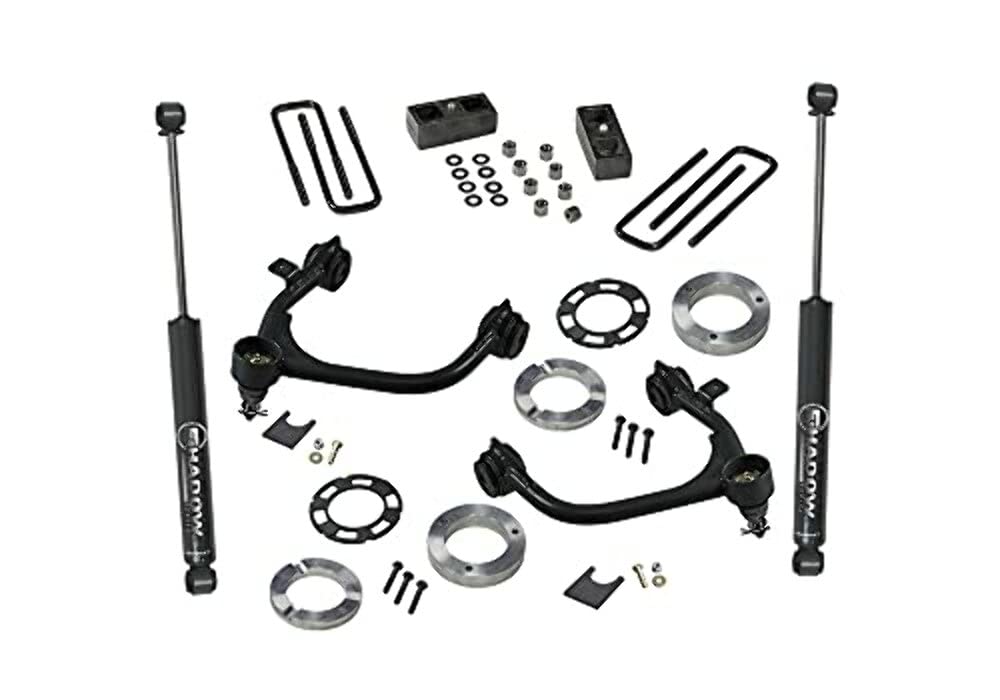 SUPERLIFT SUSPENSION RealTruck 3" Lift Kit for Silverado/Sierra | Complete Lift Kit with Rear Shadow Series Shocks & Upper Control Arms | 3900 | Fits 2019-2024 Chevrolet Silverado/GMC Sierra 1500