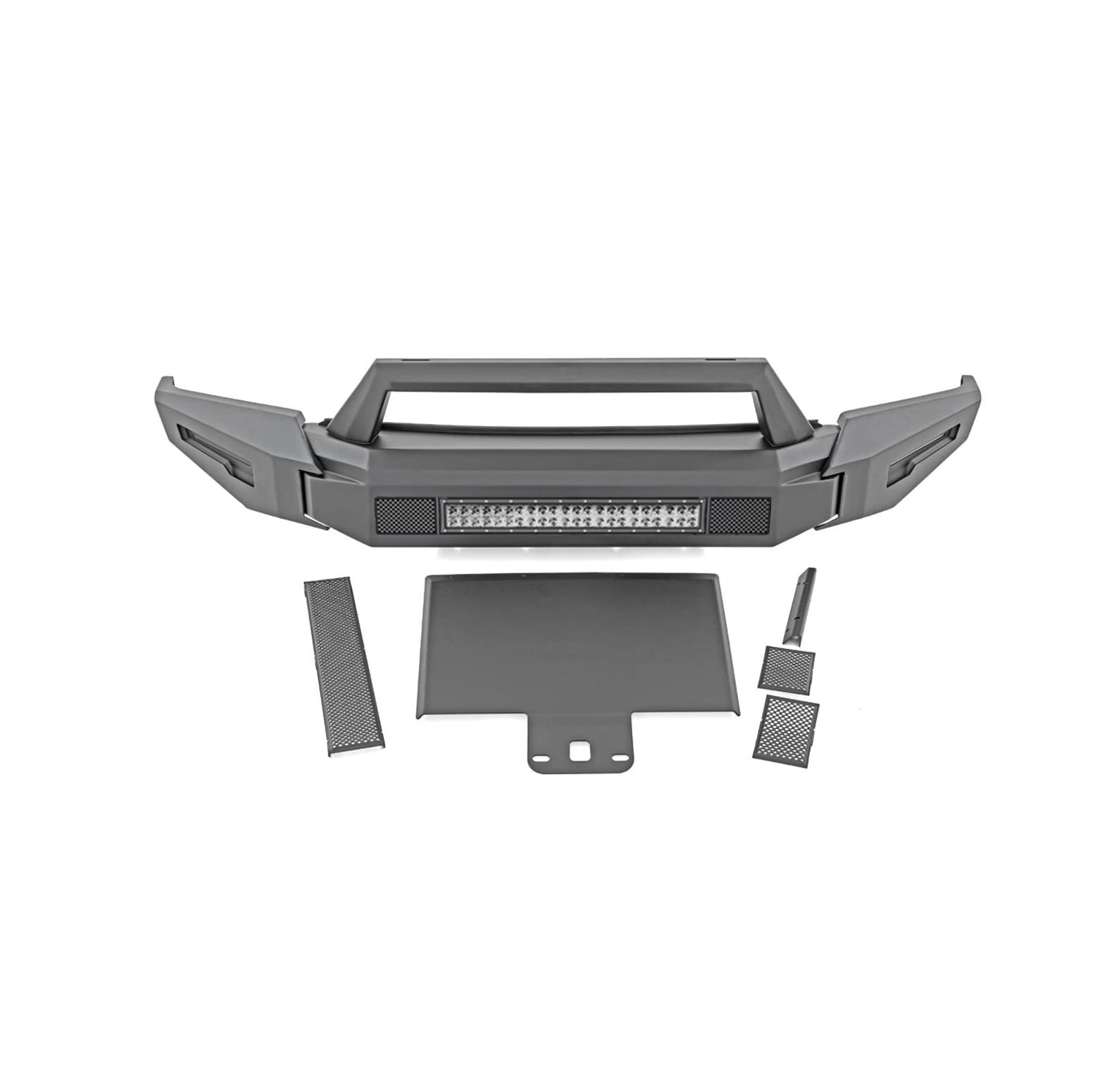 Heavy Duty Black Horse Armour II Modular Front Bumper Modular Matte Black Compatible with 2015-2019 Chevrolet Silverado 2500 HD-AFB-SI35-K1