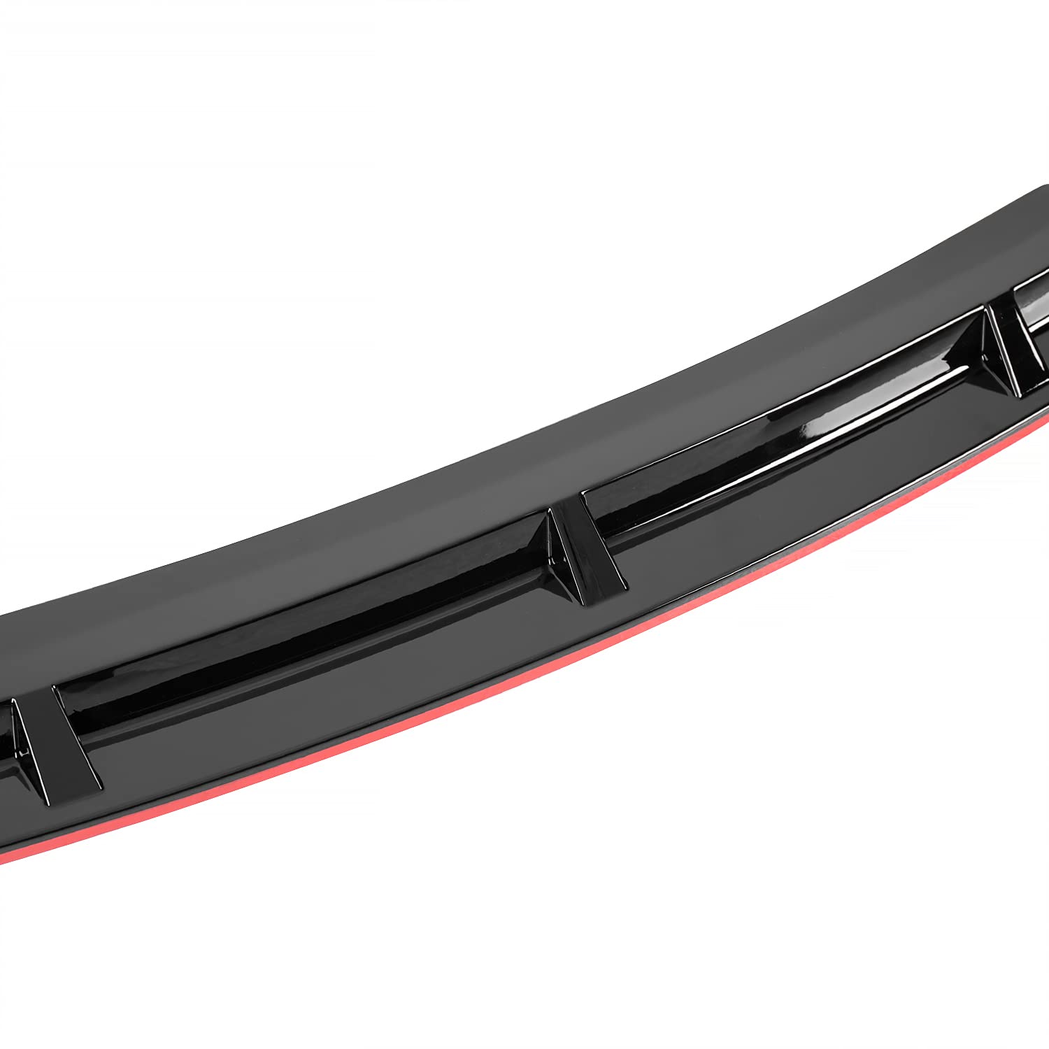 Glossy Black Spec-D Tuning Red Trim Front Bumper Lip Spoiler Splitter Compatible with 2019-2021 Honda Civic 4Dr