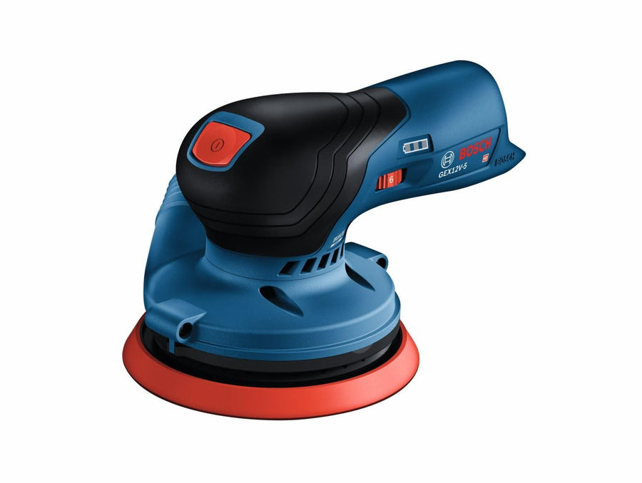 12V Max BOSCH GEX12V-5N Brushless 5" Random Orbit Sander - Ergonomic Palm Grip, Dust Collection System, Speed Selector, Soft-Start Technology (Bare Tool)