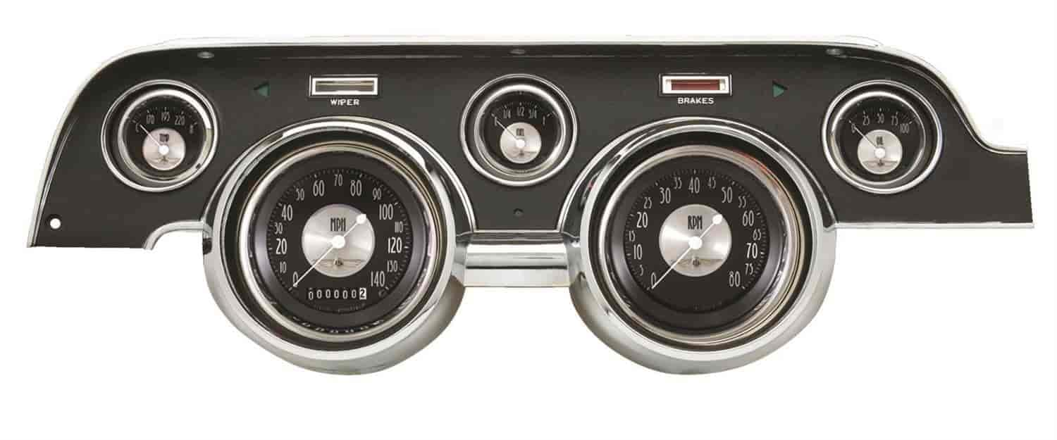 Classic Instruments All American Tradition MU67AT 5 Gauge Package Black Bezel Fits 1967-1968 Mustang
