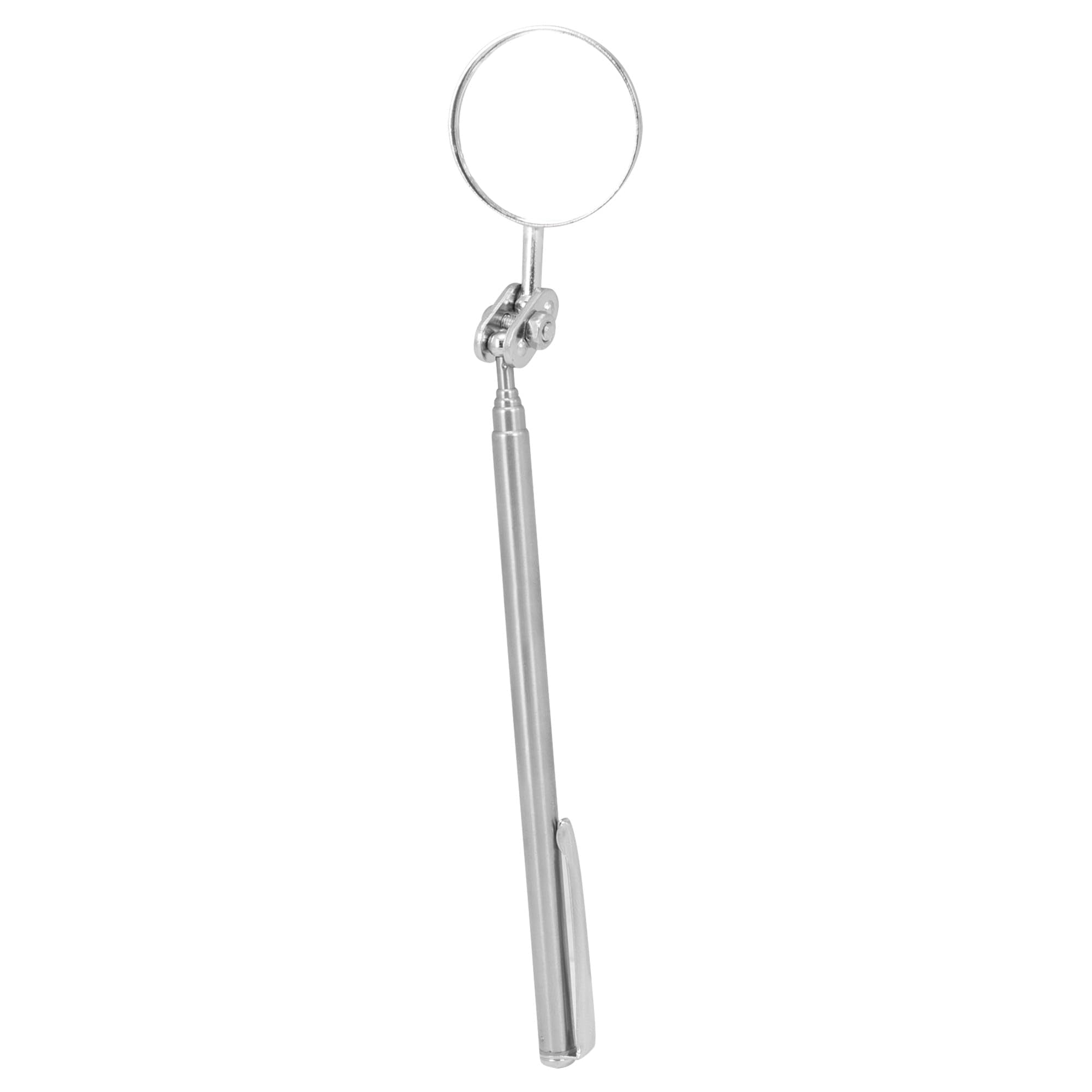 W3304 Performance Tool Telescoping Inspection Mirror with Pocket Clip, Extends from 6-Inch to 20-Inch for Easy Viewing in Tight Spaces, Large Fishbowl