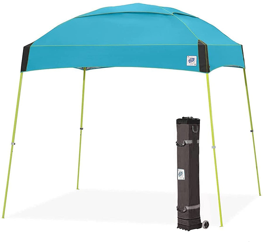 E-Z UP Instant Shelter Dome Canopy, 10' x 10', Vented Top with Wide-Trax Roller Bag & 4 Piece Spike Set, Splash