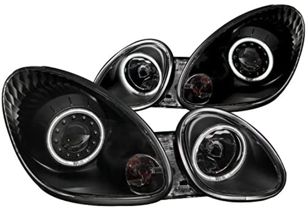 121144 ANZO USA Headlight Set Projector w/CCFL Halo-Black