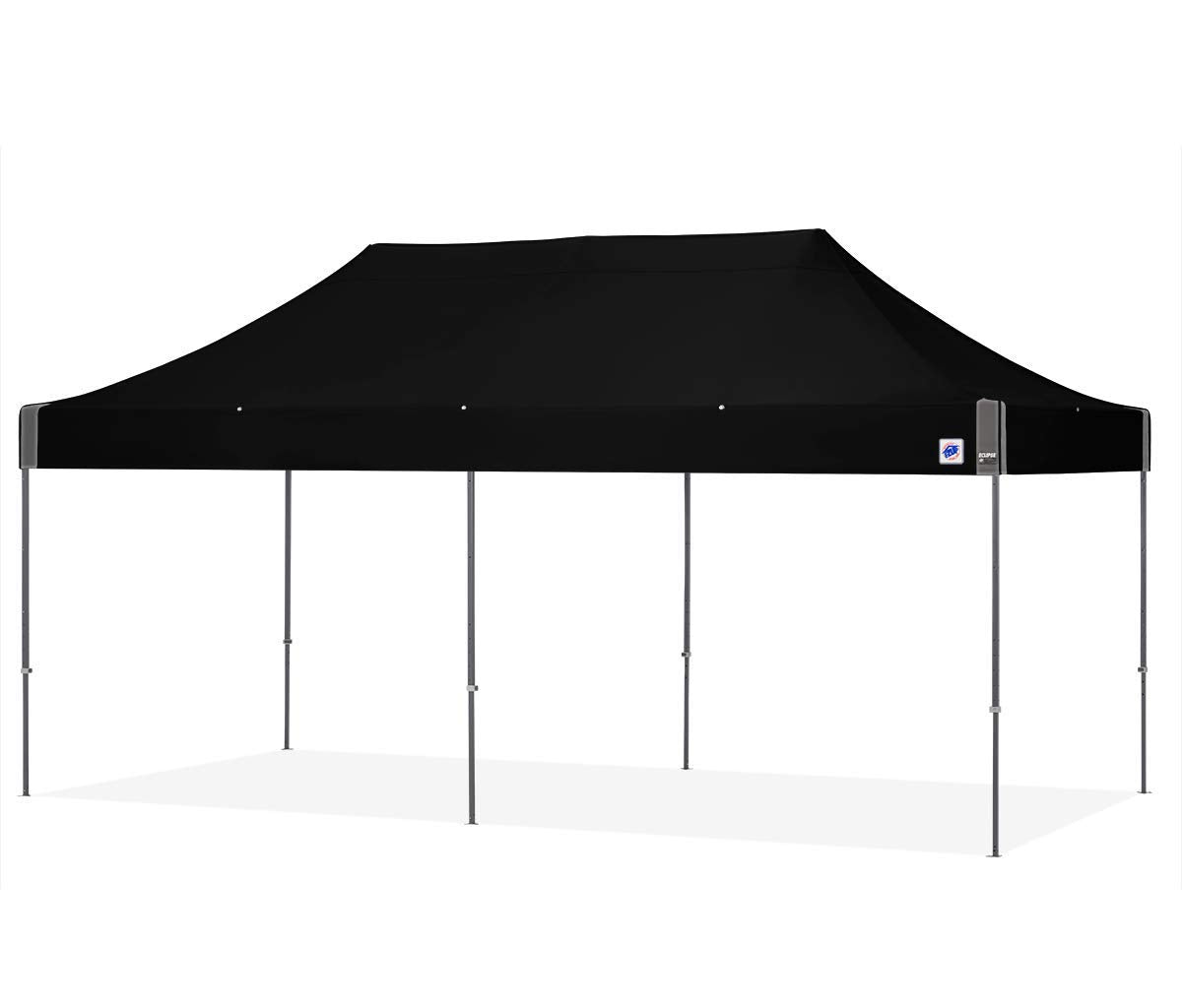 E-Z UP Instant Shelter Eclipse Canopy, 10' x 20', Gray Steel Frame and Professional Grade Black Top