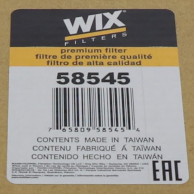 Automatic Transmission Filter WIX - 58545, Pack of 1, Grey