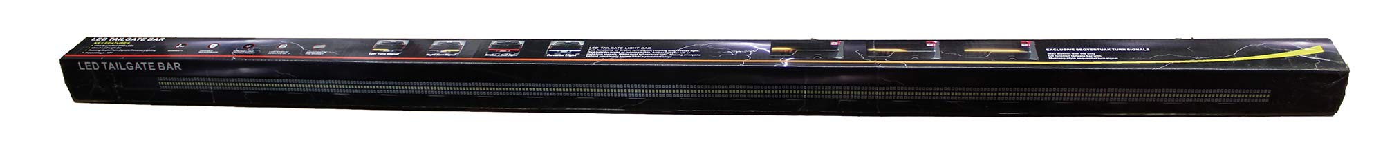 Race Sport Lighting 48in RS120048 TRIPLE ROW LED Truck Tailgate Light Bar 5-function 3-Color IP68 with Sequential Amber Turn Signals