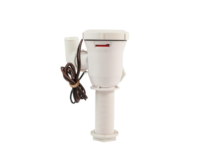 Tsunami Mk2 Aerator Pump Attwood 5660-4 T1200, 12V, 1200 GPH, Thru-Hull Straight with Fittings (Elbow & Straight), Direct Replacement for Attwood 4660-7