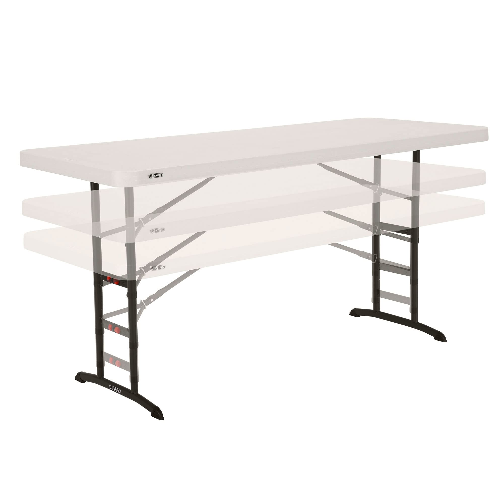 Adjustable Height LIFETIME Products 80565 Folding Utility Table, 6', Almond