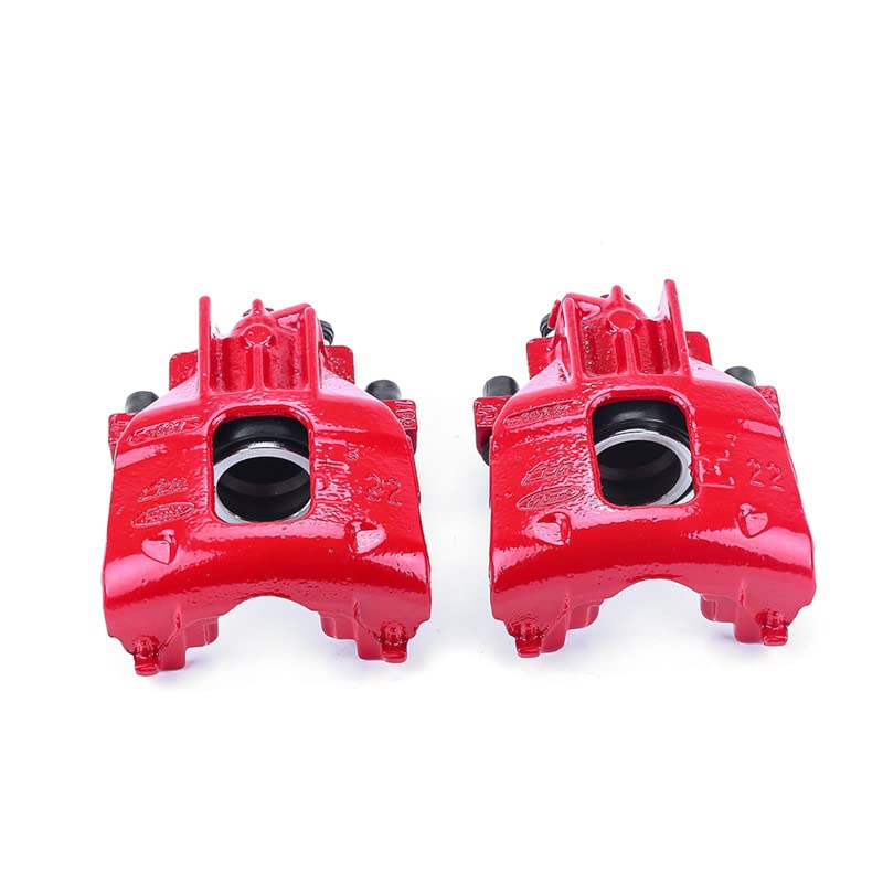 Power Stop S4794 Front Pair of High-Temp Red Powder Coated Calipers For Ford Focus 2000-2004 [Model Specific]