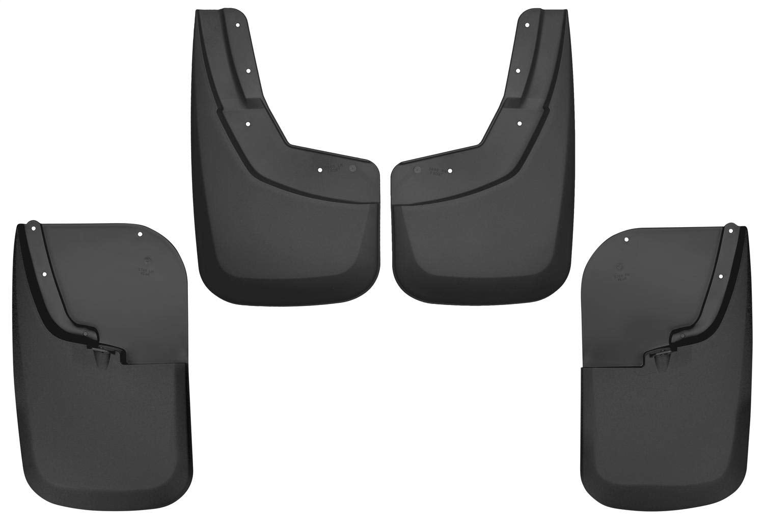 Husky Liners - Mud Guards Front & Rear | 2011 - 2016 Ford F-250/F-350 w/ Single Rear Wheels & w/o OEM Fender Flares, Front & Rear Set - Black, 4 Pc | 56686