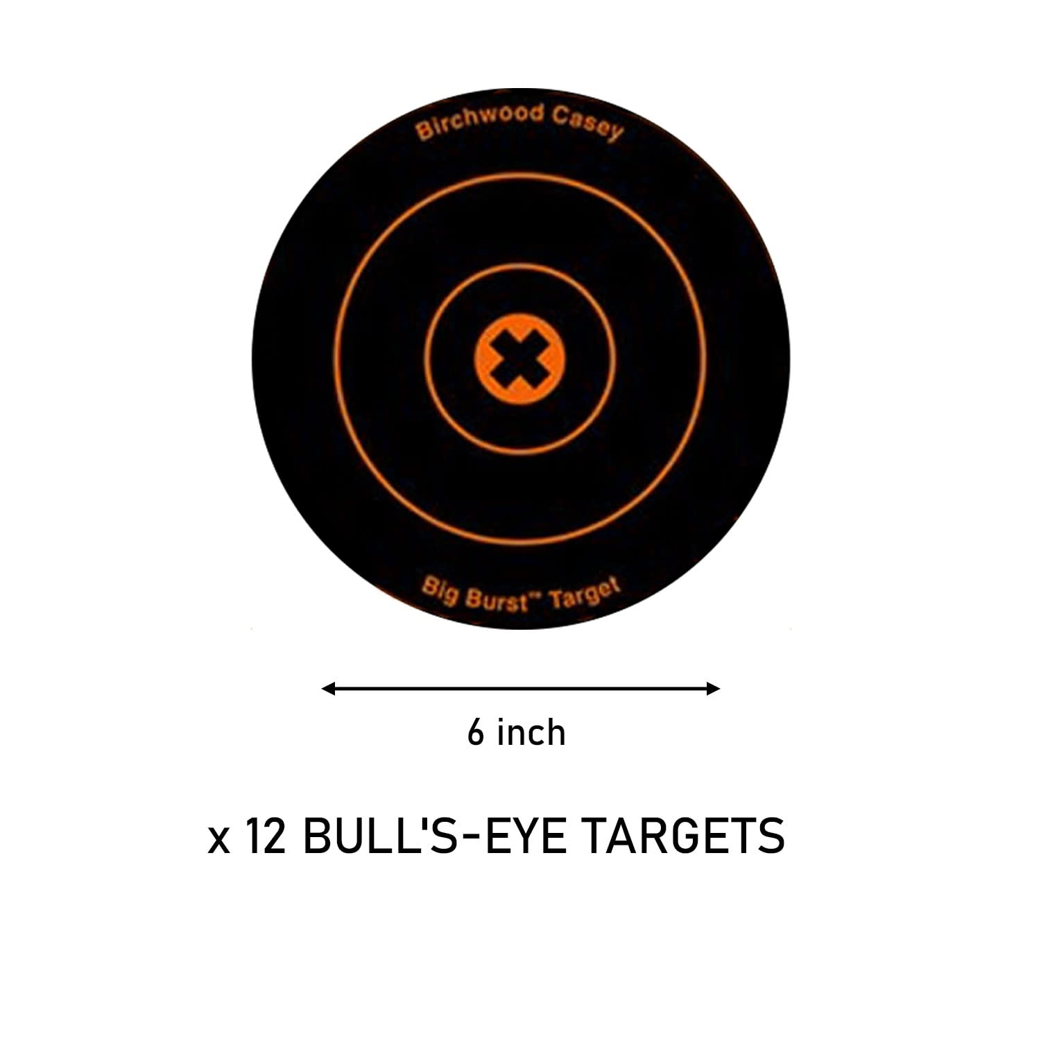 Birchwood Casey 6-Inch Big Burst Bull's-Eye, 12 - 6-Inch Revealing Targets