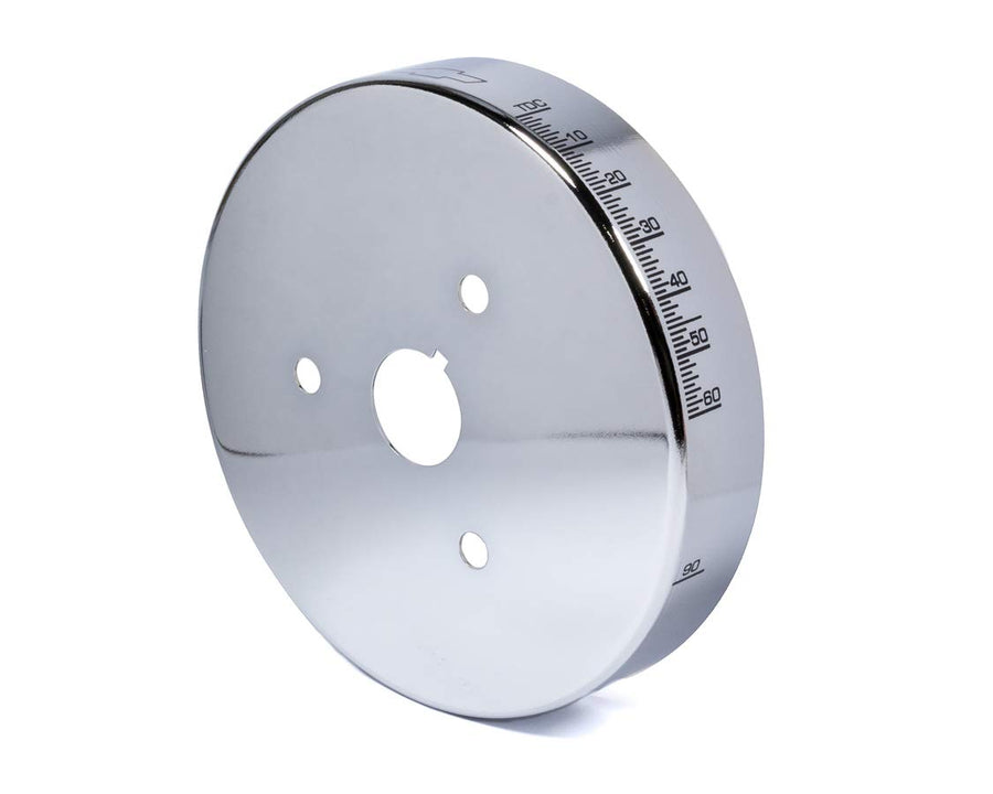 ProForm 141725 GM Specialty Harmonic Balancer Cover 6.75" Chrome w/Bowtie Logo for 1955-2004 Chevrolet Small Block V-8