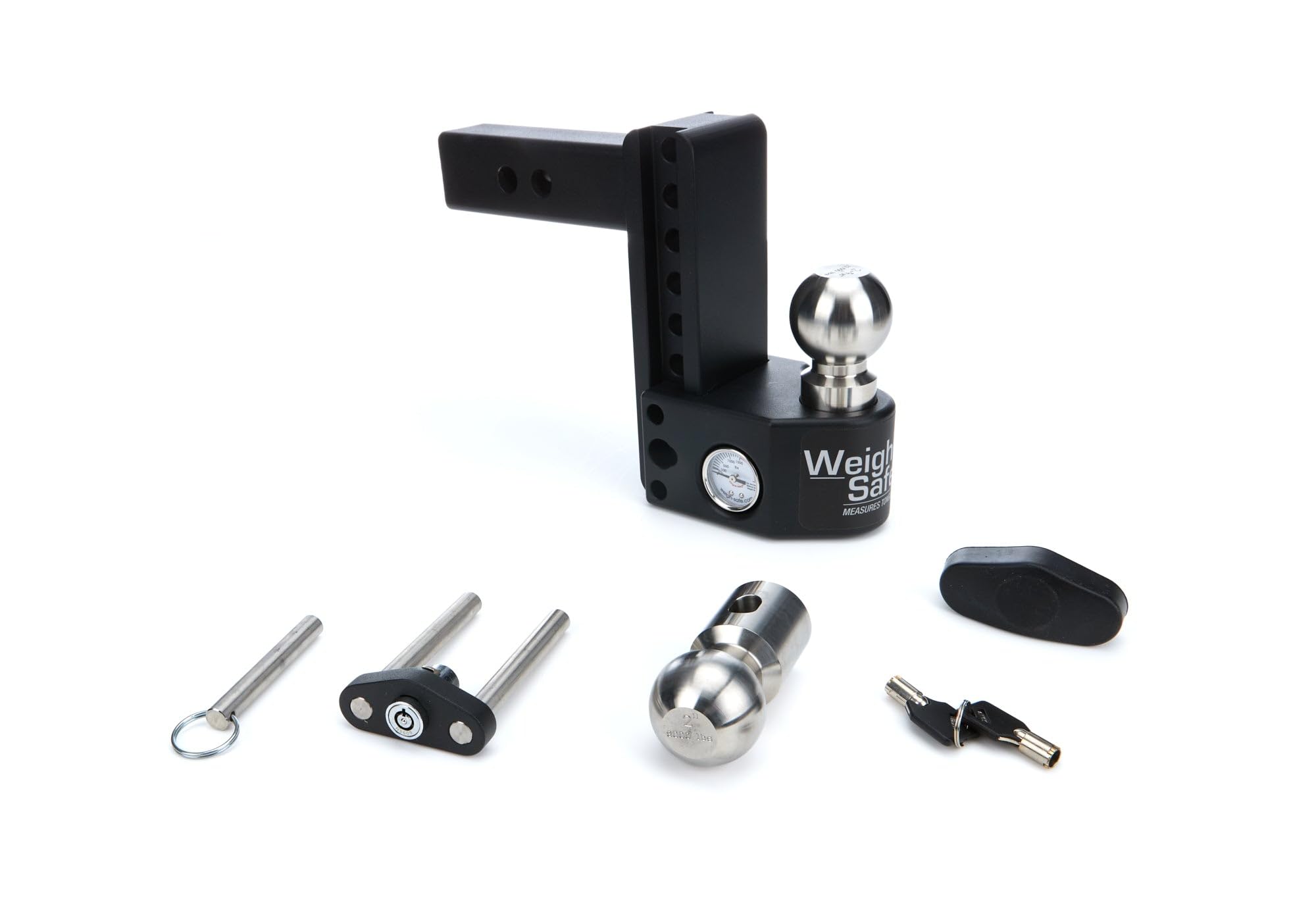 Weigh Safe SWS6-2 Adjustable Steel 6" Drop, Stainless Steel Balls for 2" Receiver 12,500 GTW