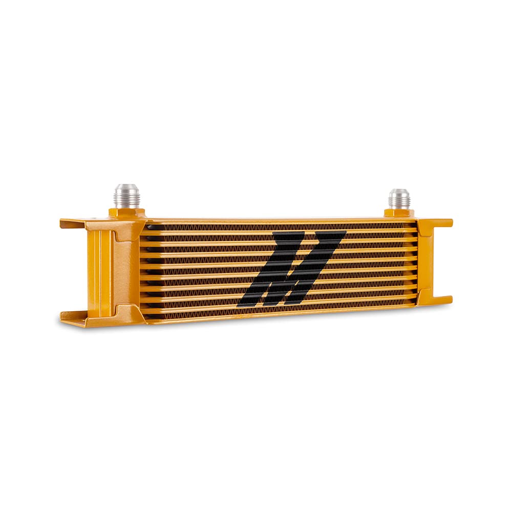 Mishimoto Universal 10-Row Oil Cooler, 8AN, Gold MMOC-10-8GD