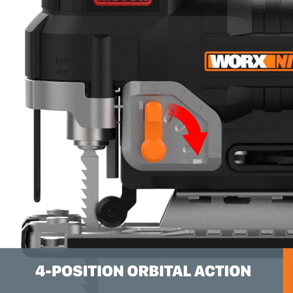 20V Worx NITRO Power Share Cordless Jigsaw with Brushless Motor - WX542L (Battery & Charger Included)
