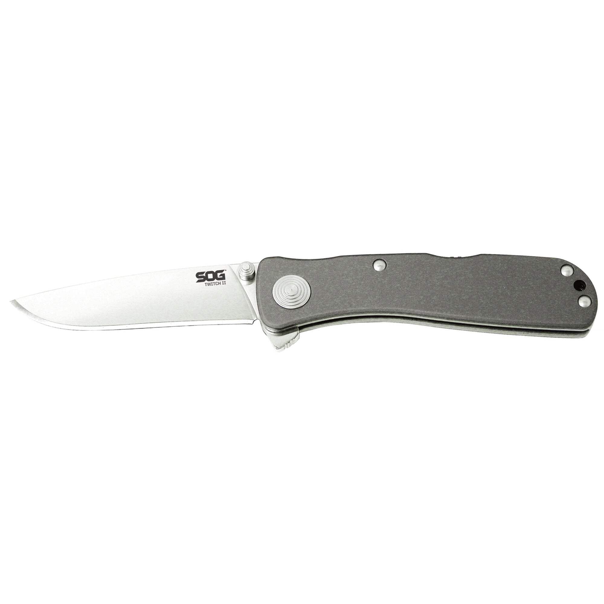 Sog Twitch 2 TWI8-CP Pocket Knife, 1-Hand Open, Stainless Steel/Aluminum, 2.7-In. Blade - Quantity 6