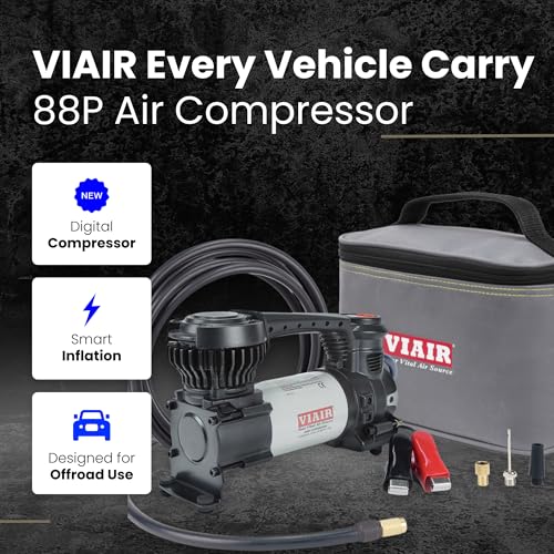 Digital VIAIR EVC88P - Portable Air Compressor Tire Inflator for Car, Truck, SUV & RV | Preset Automatic Shut Off Feature | 12V Heavy Duty On/Off Road Tire Pump Air Compressor 120 PSI