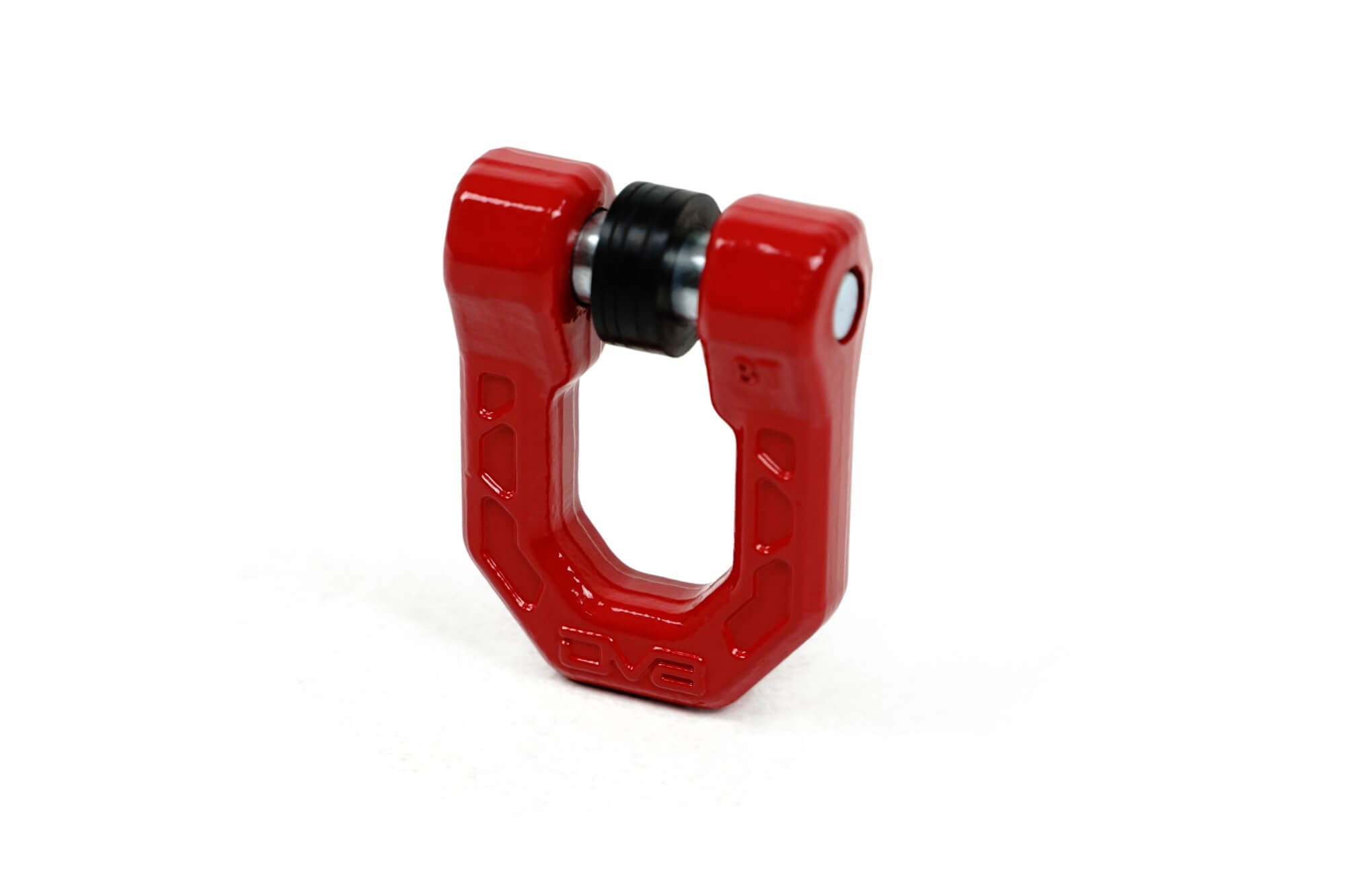 Offroad DV8 Elite Series D-Ring Shackles | Pair | 8 Ton Working Load Limit | (4) ⅛” & (4) 3/16” Isolators Included | 1&1/16” Thick Forged Steel D-Ring (Red)
