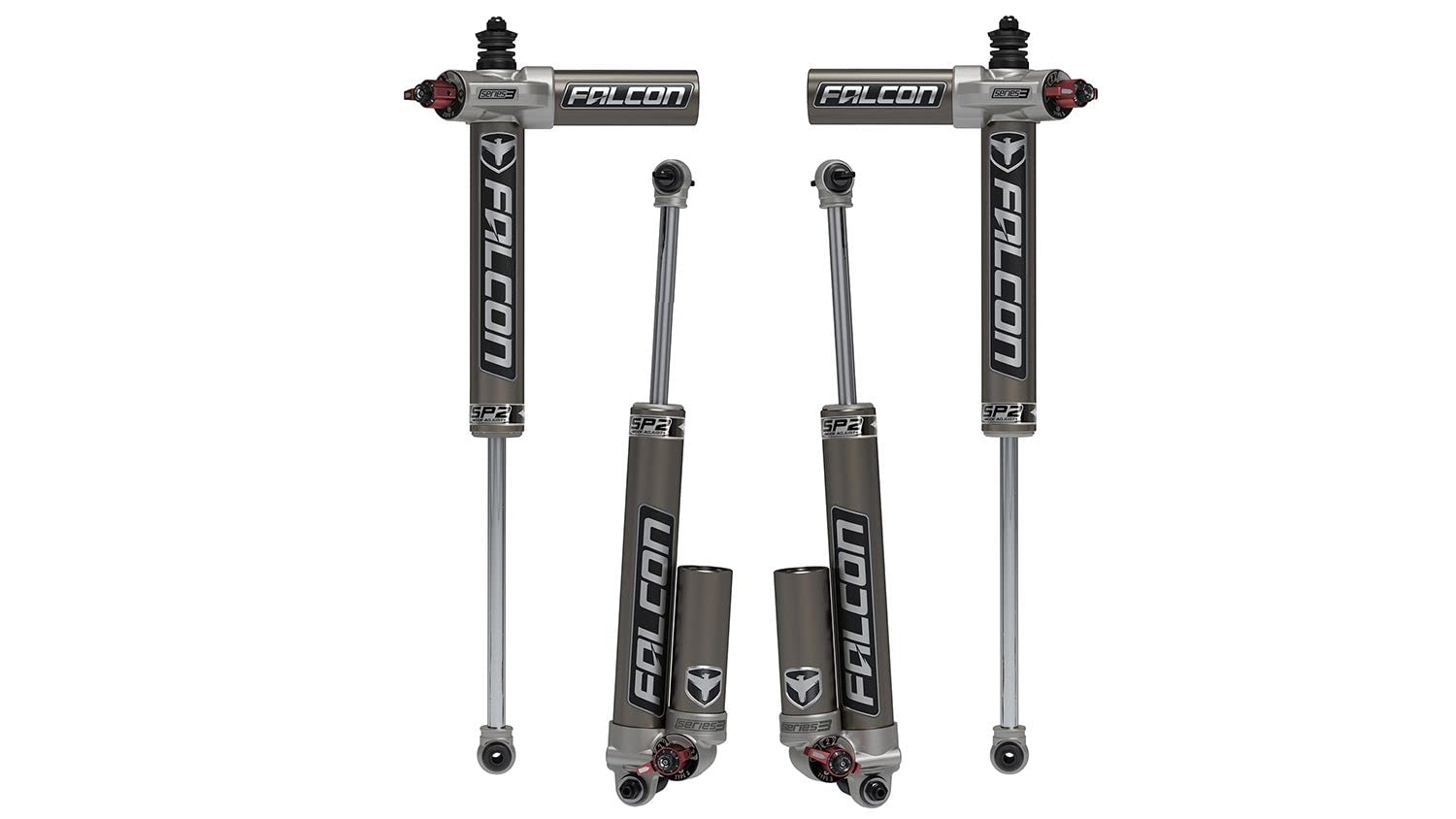 Falcon JK 2DR SP2 3.3 Fast Adjust Piggyback Shock Kit (3–4.5” Lift)