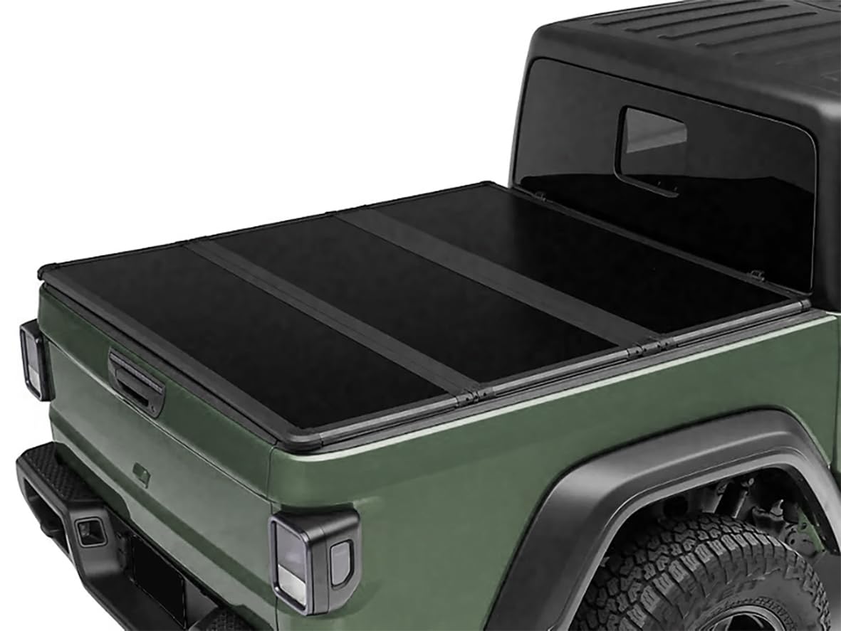 Hard Black Horse High Profile Trifold Truck Bed Tonneau Cover Compatible with 2020-2023 Jeep Gladiator -HTF-JE19
