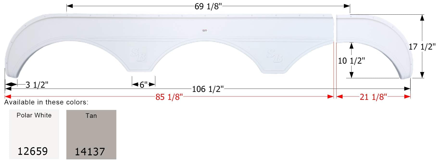 Fender Skirt ICON, Triple, Sunnybrook, FS2659, Polar White