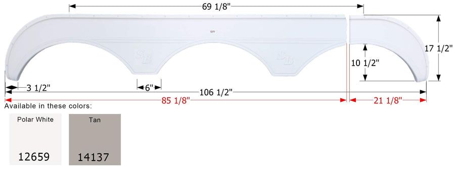 Fender Skirt ICON, Triple, Sunnybrook, FS2659, Polar White
