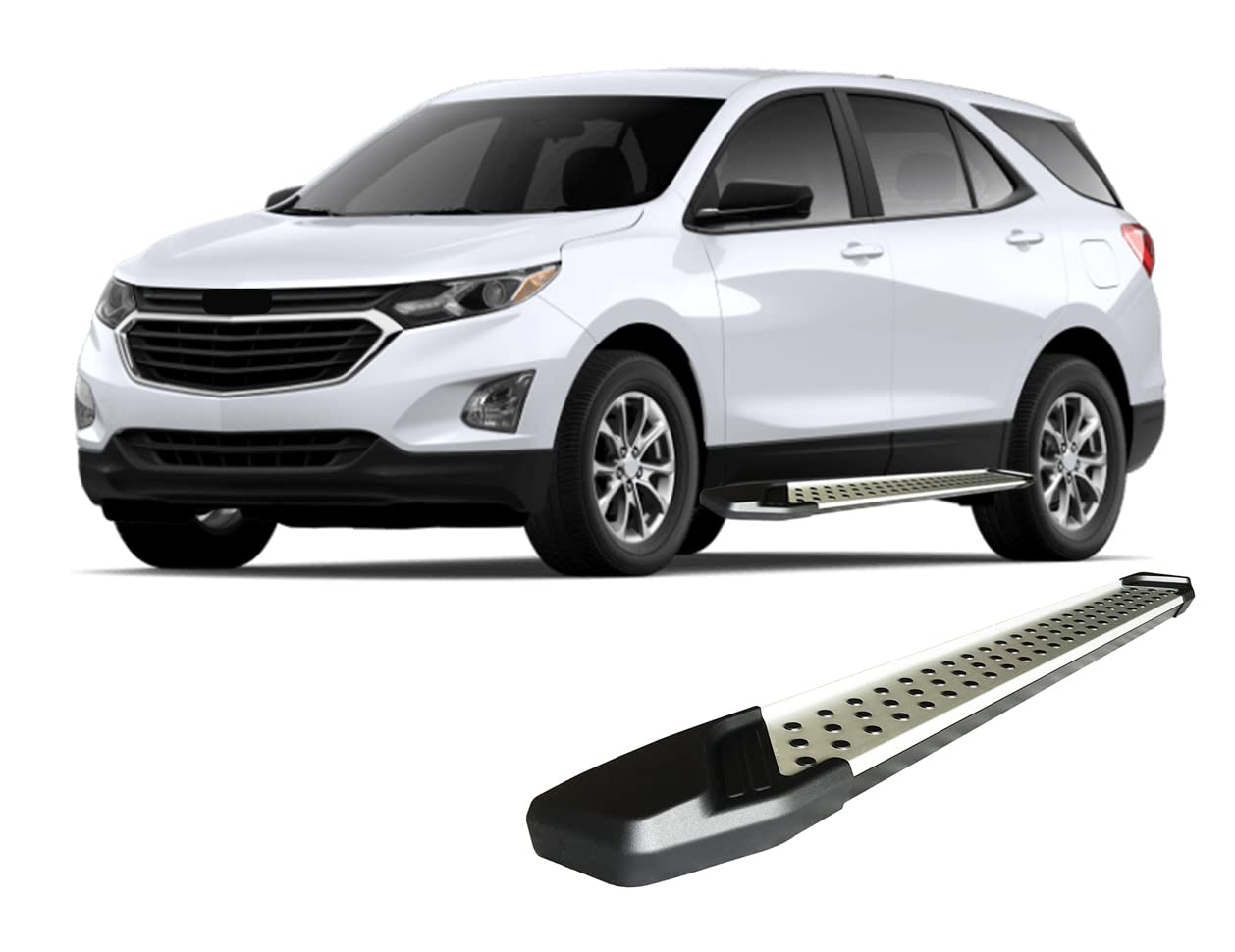 Aluminum Black Horse Vortex Running Boards Compatible with 2018-2022 GMC Terrain / 2018-2022 Chevrolet Equinox