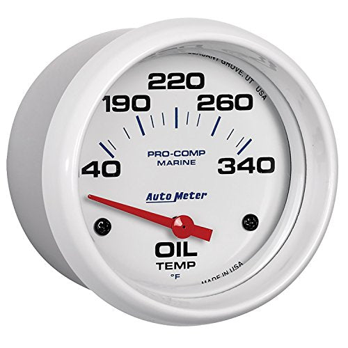 Oil Temp AutoMeter Gauge, 2 5/8", 140-300ºf, Electric, Marine White (200765)